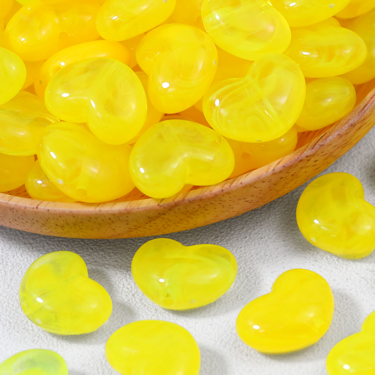 16x21mm Yellow Marbled Acrylic - Vintage Collectible Marbles review and price