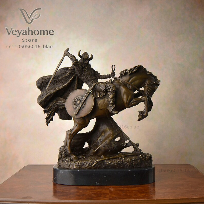 Bronze Medieval Warrior Riding - Vintage Collectible Marbles review and price