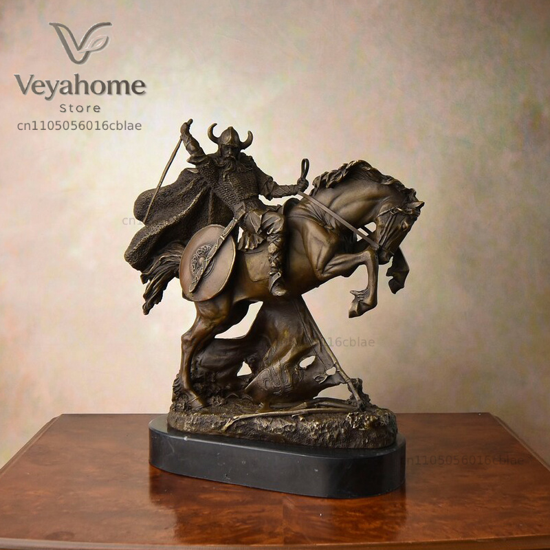 Bronze Medieval Warrior Riding - Vintage Collectible Marbles review and price